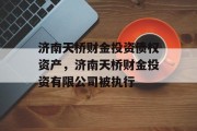 济南天桥财金投资债权资产，济南天桥财金投资有限公司被执行