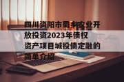 四川资阳市蜀乡农业开放投资2023年债权资产项目城投债定融的简单介绍