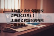 江油星乙农业投资债权资产(2023年)（江油星乙农业投资有限公司官网）