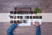 郏县城投2023债权转让项目（郏县城投建设有限公司）