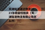 天津陆港通达物流2023年收益权拍卖（天津陆港物流有限公司怎么样）