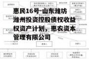 惠民16号-山东潍坊潍州投资控股债权收益权资产计划，惠农资本管理有限公司