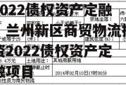 兰州新区商贸物流投资2022债权资产定融，兰州新区商贸物流投资2022债权资产定融项目