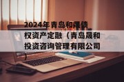 2024年青岛和晟债权资产定融（青岛晟和投资咨询管理有限公司）