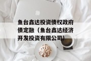 鱼台鑫达投资债权政府债定融（鱼台鑫达经济开发投资有限公司）