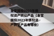 金堂国投2023年债权资产转让产品（金堂国投2023年债权资产转让产品有哪些）