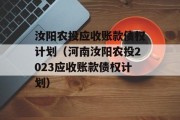 汝阳农投应收账款债权计划（河南汝阳农投2023应收账款债权计划）