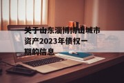 关于山东淄博博山城市资产2023年债权一期的信息