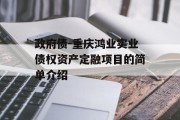 政府债-重庆鸿业实业债权资产定融项目的简单介绍