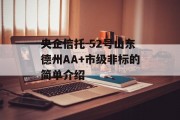 央企信托-52号山东德州AA+市级非标的简单介绍