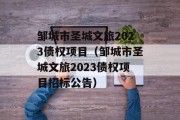 邹城市圣城文旅2023债权项目（邹城市圣城文旅2023债权项目招标公告）