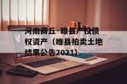 河南商丘·睢县产投债权资产（睢县拍卖土地结果公告2021）