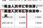 美金人民币汇率换算，美金人民币汇率换算昨天
