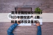 漯河市舞阳城投控股2023年债权资产（舞阳县城市投资集团）