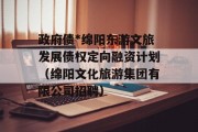 政府债*绵阳东游文旅发展债权定向融资计划（绵阳文化旅游集团有限公司招聘）