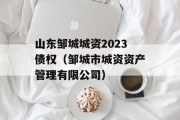 山东邹城城资2023债权（邹城市城资资产管理有限公司）