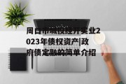 周口市城投经开实业2023年债权资产|政府债定融的简单介绍