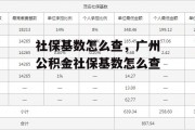 社保基数怎么查，广州公积金社保基数怎么查