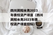 四川简阳水务2023年债权资产项目（四川简阳水务2023年债权资产项目招标）