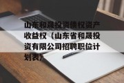 山东和晟投资债权资产收益权（山东省和晟投资有限公司招聘职位计划表）