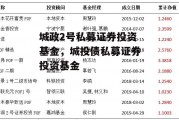 城政2号私募证券投资基金，城投债私募证券投资基金