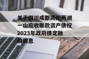 关于四川成都简阳两湖一山应收账款资产债权2023年政府债定融的信息