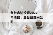 鱼台鑫达投资2022年债权，鱼台县鑫兴公司