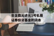 包含鼎元进元1号私募证券投资基金的词条