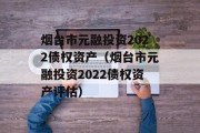 烟台市元融投资2022债权资产（烟台市元融投资2022债权资产评估）