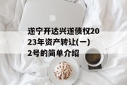 遂宁开达兴遂债权2023年资产转让(一)2号的简单介绍