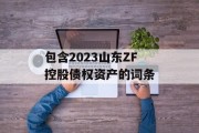 包含2023山东ZF控股债权资产的词条