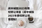 阆中城投2023年债权转让项目（阆中城投2023年债权转让项目招标）