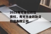 2022寿光金投政信债权，寿光市金政融资担保有限公司