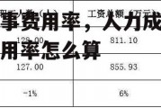 人事费用率，人力成本费用率怎么算