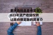 重庆酉阳县酉州实业2023年资产收益权转让政府债定融的简单介绍