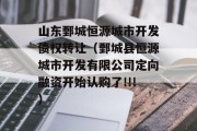 山东鄄城恒源城市开发债权转让（鄄城县恒源城市开发有限公司定向融资开始认购了!!!）