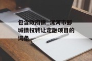 包含政府债_漯河市郾城债权转让定融项目的词条