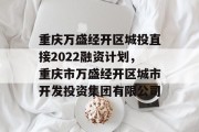 重庆万盛经开区城投直接2022融资计划，重庆市万盛经开区城市开发投资集团有限公司