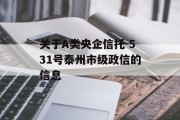 关于A类央企信托-531号泰州市级政信的信息