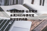 包含政府债-山东晟润水务2023年债权定融项目的词条