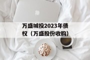 万盛城投2023年债权（万盛股份收购）