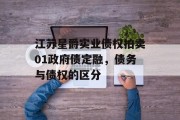 江苏星爵实业债权拍卖01政府债定融，债务与债权的区分