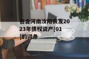 包含河南汝阳农发2023年债权资产[01]的词条