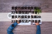 重庆万盛实业发展2022年债权资产项目，重庆万盛实业发展2022年债权资产项目清单