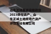 山东正域基础设施政信2023债权资产，山东正诚土地房地产资产评估测绘有限公司