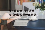 台儿庄财金D1号收益权（收益权是什么意思）