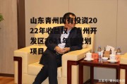 山东青州国有投资2022年收益权，青州开发区2021年新规划项目