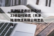 天津陆港通达物流2023收益权拍卖（天津陆港物流有限公司怎么样）