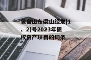 包含山东梁山经发{1、2}号2023年债权资产项目的词条