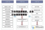 行业类别有哪些，企业行业类别有哪些